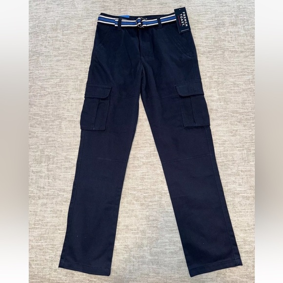 French Toast Other - NWT $32 French Toast Boy's Blue Cargo Pocket Pants With Belt 12 Adjustable Waist